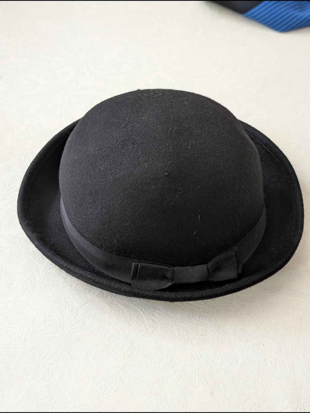 The Hatter Company Black Bowler Hat Solid Casual Men One Size